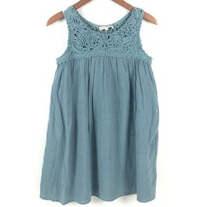 Altar'd State Dress Small Blue Sleeveless Babydoll Lined Flowy Embroidered